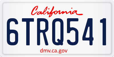 CA license plate 6TRQ541