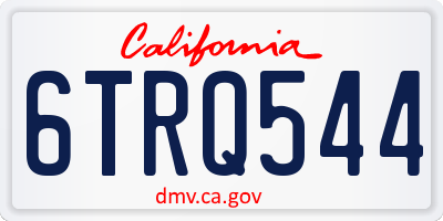 CA license plate 6TRQ544