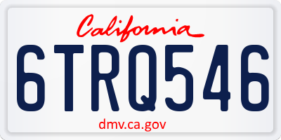 CA license plate 6TRQ546