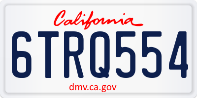 CA license plate 6TRQ554