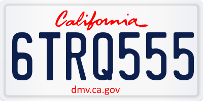 CA license plate 6TRQ555