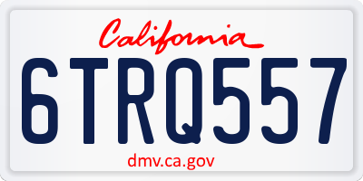 CA license plate 6TRQ557