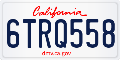 CA license plate 6TRQ558