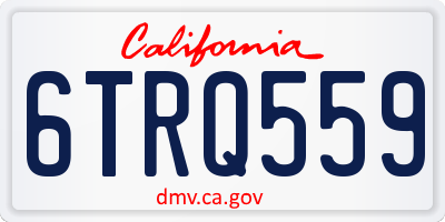 CA license plate 6TRQ559