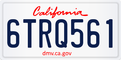 CA license plate 6TRQ561