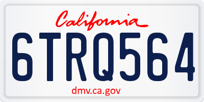 CA license plate 6TRQ564