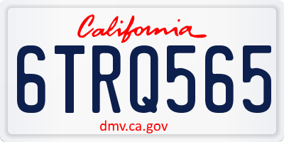 CA license plate 6TRQ565