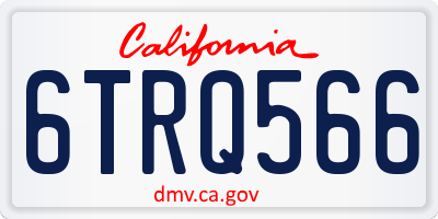 CA license plate 6TRQ566