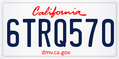 CA license plate 6TRQ570