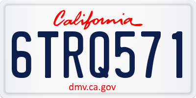 CA license plate 6TRQ571