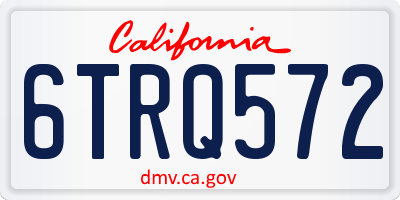 CA license plate 6TRQ572
