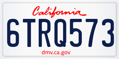 CA license plate 6TRQ573