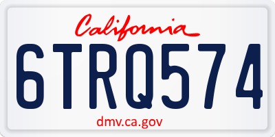 CA license plate 6TRQ574