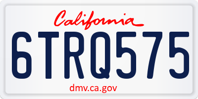 CA license plate 6TRQ575