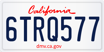 CA license plate 6TRQ577