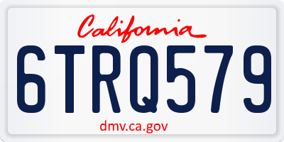 CA license plate 6TRQ579