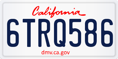CA license plate 6TRQ586