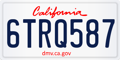 CA license plate 6TRQ587
