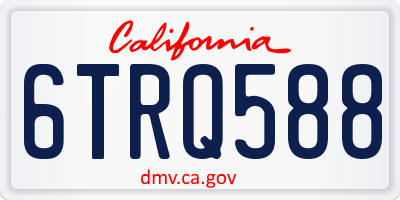 CA license plate 6TRQ588