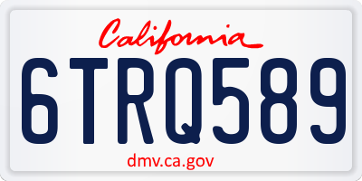 CA license plate 6TRQ589