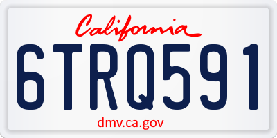 CA license plate 6TRQ591