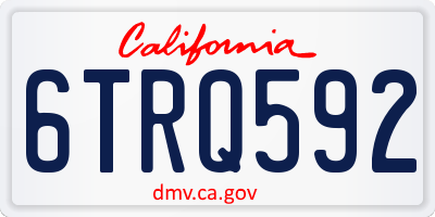 CA license plate 6TRQ592