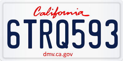 CA license plate 6TRQ593