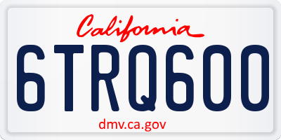 CA license plate 6TRQ600