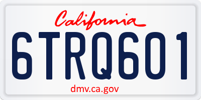 CA license plate 6TRQ601