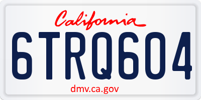 CA license plate 6TRQ604