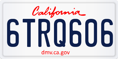 CA license plate 6TRQ606