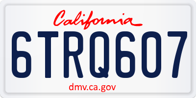 CA license plate 6TRQ607