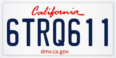 CA license plate 6TRQ611