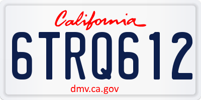 CA license plate 6TRQ612