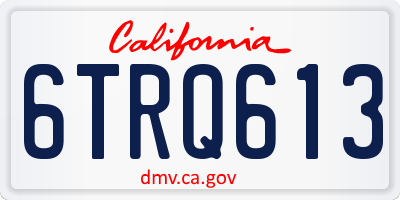 CA license plate 6TRQ613