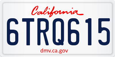 CA license plate 6TRQ615