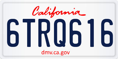 CA license plate 6TRQ616
