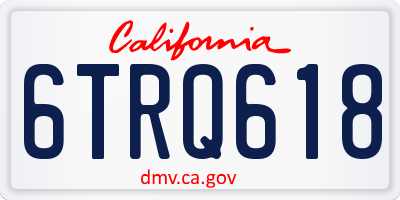 CA license plate 6TRQ618