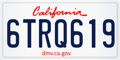 CA license plate 6TRQ619