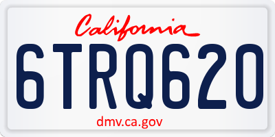 CA license plate 6TRQ620