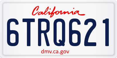 CA license plate 6TRQ621