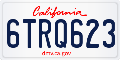 CA license plate 6TRQ623