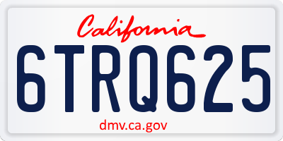 CA license plate 6TRQ625