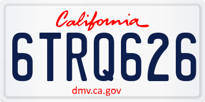 CA license plate 6TRQ626