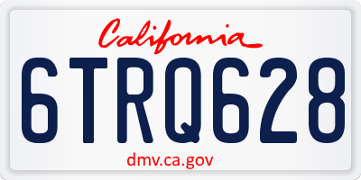 CA license plate 6TRQ628