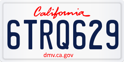 CA license plate 6TRQ629