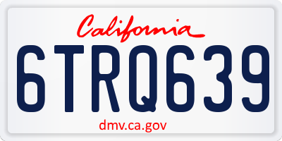 CA license plate 6TRQ639