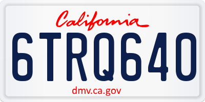 CA license plate 6TRQ640