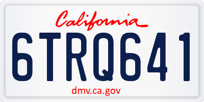 CA license plate 6TRQ641