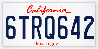 CA license plate 6TRQ642